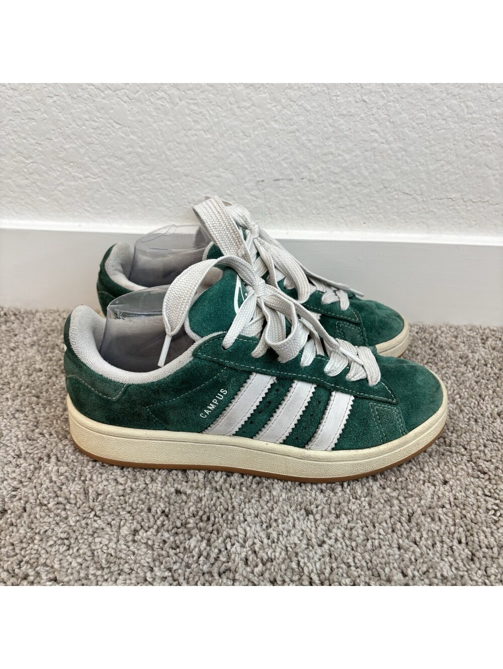 Adidas Campus 00s Dark Green Suede Gum Sole White Stripe Mens 6 Womens 7.5